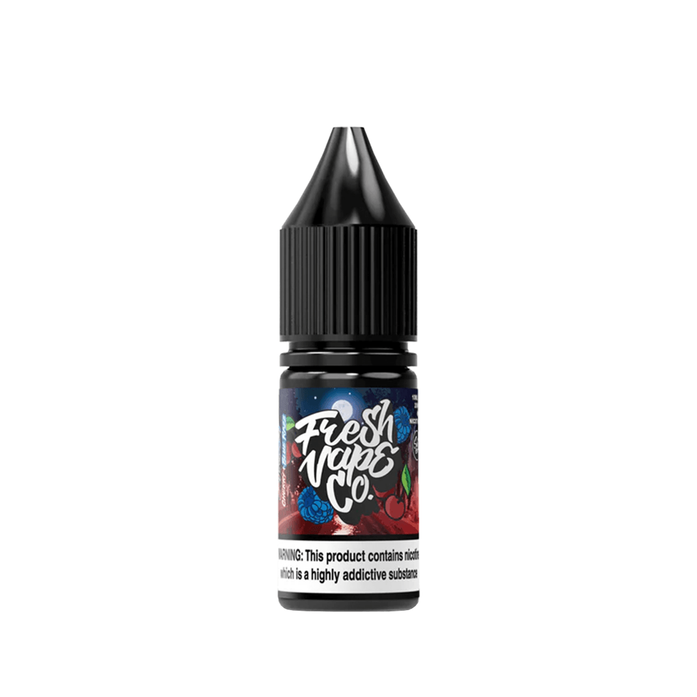 Fresh Vape Co. 10ml nicotine salt e-liquid bottle with fruit graphics.