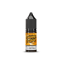 10ml bottle of Dripping Custard vape juice with a black cap and warning label.