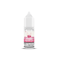 10ml bottle of Strawberry Milk Bottles vape juice with a warning label.