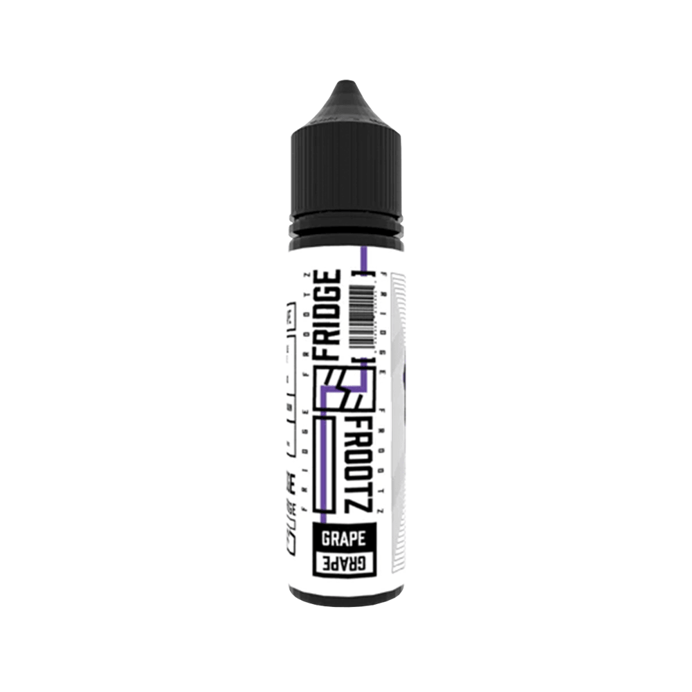 Fridge Frootz Grape e-liquid 50ml shortfill bottle with a white label and black cap.