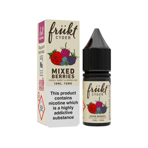 Frukt Cyder 10ml Nic Salt E-liquid Mixed Berries Flavour perfect for Refillable Vape Kits