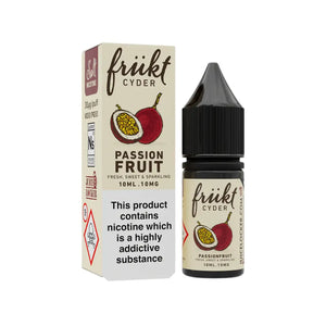Frukt Cyder 10ml Nic Salt E-liquid Passion Fruit Flavour perfect for Refillable Vape Kits
