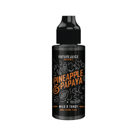 Future Juice Pineapple & Papaya vape liquid, 100ml bottle, mild and tangy flavour.