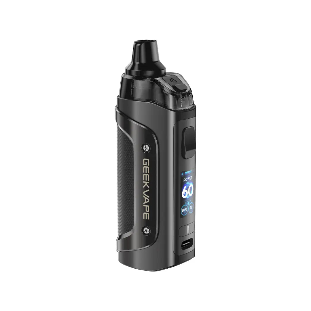 GeekVape Aegis Boost 3 Pod Vape Kit in black with digital display.