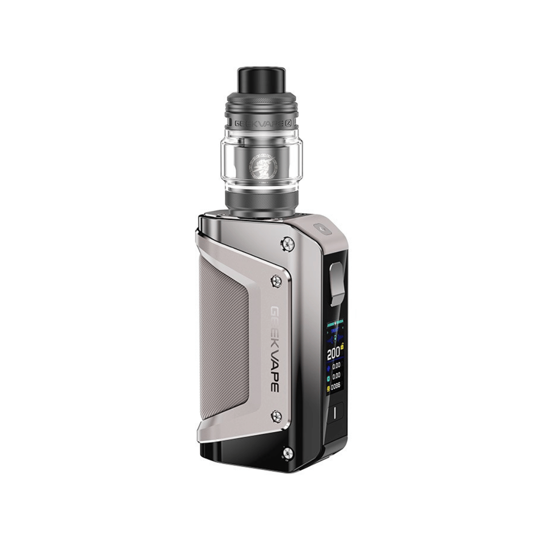 Geekvape Aegis Legend 3 Kit in dark grey, featuring a clear display and sleek design.