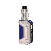 GeekVape Aegis Legend 3 Kit in golden blue with a digital display and tank.