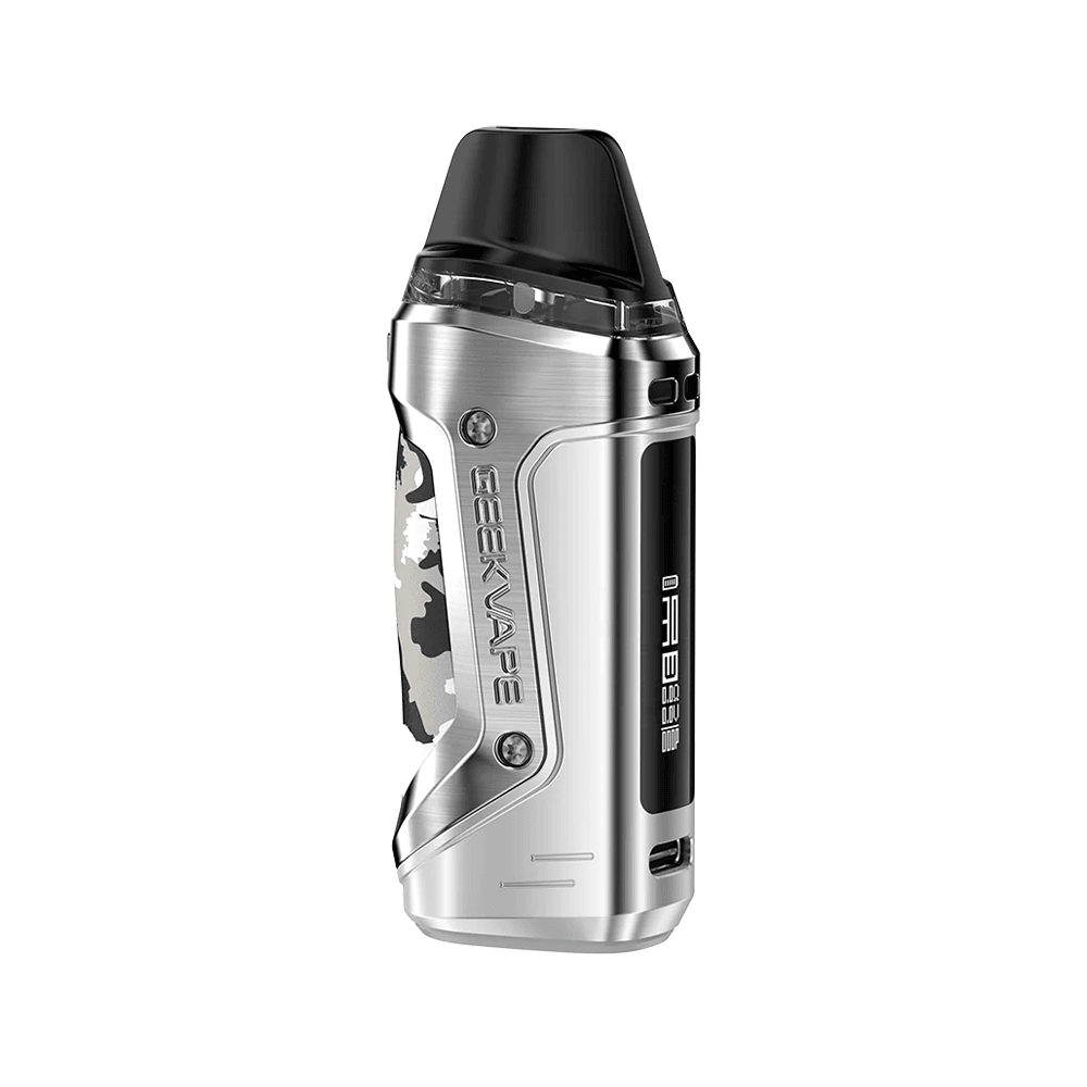 GeekVape Aegis Nano 2 Pod Kit in silver and black camo design.