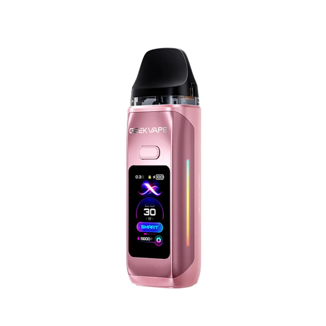 GeekVape Digi Max Pod Vape Kit in Sakura Pink, featuring a digital display and sleek design.