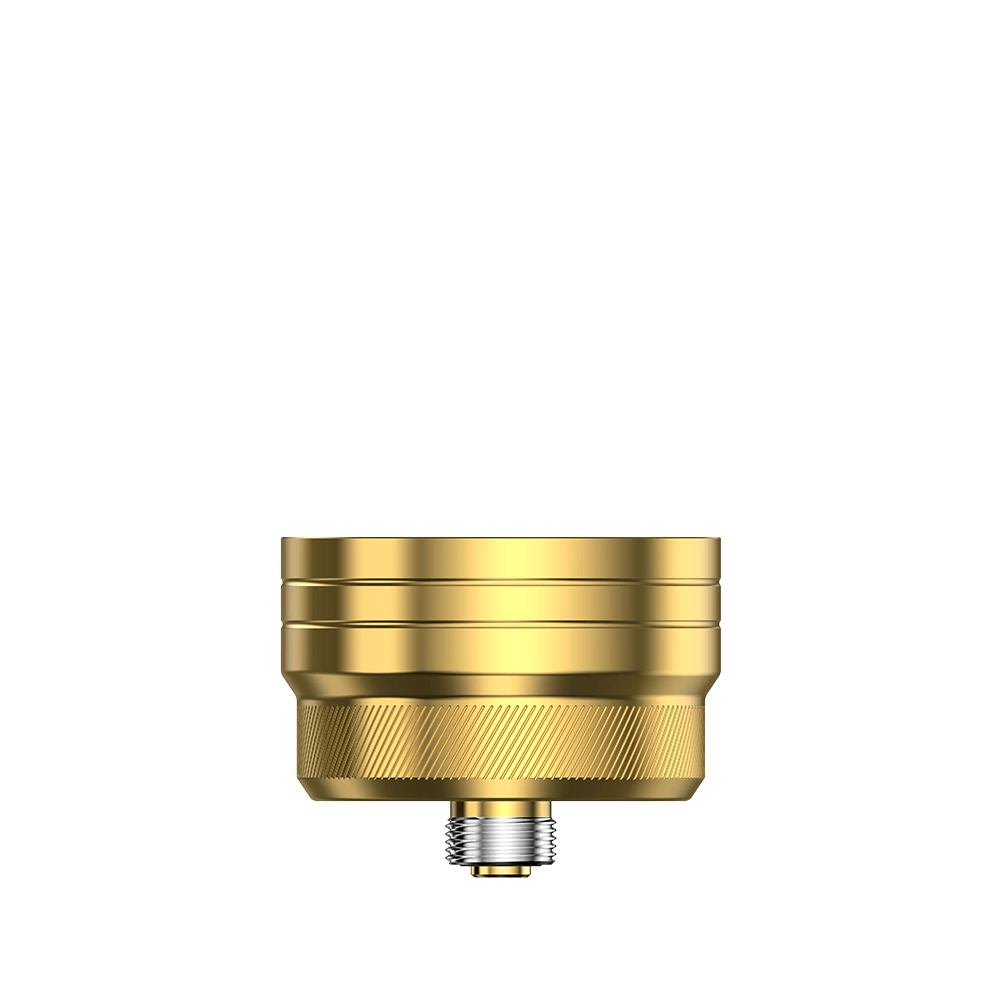 Gold GeekVape E100 510 adapter on white background.