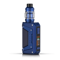 GeekVape L200 Aegis Legend 2 vape kit in blue, with a digital display and tank.