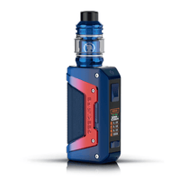 Blue and red GeekVape L200 vape kit with digital display.