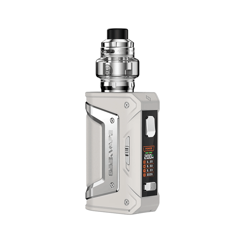 Geekvape L200 Aegis Legend 2 Classic 200W kit in silver with digital display.