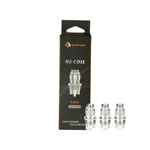 Geekvape NS box and coils, 5 pieces a pack, silver, marked 1.6 ohms, for Flint Tank.