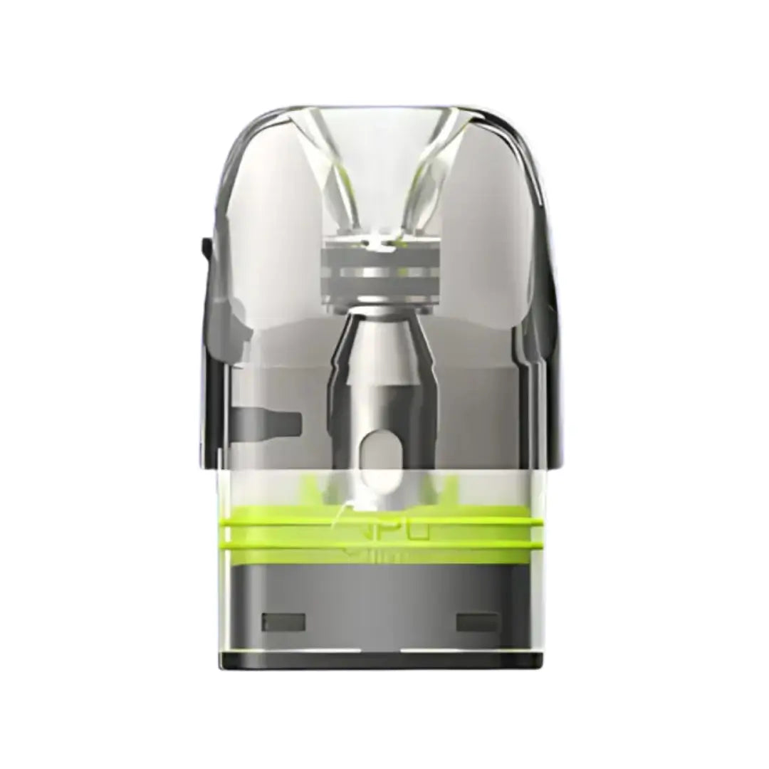 GeekVape Q Side-Fill replacement pod, 0.8ohm, transparent design with green accents.