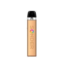 Five GeekVape Sonder Q2 pod vape kits in blue, gold, yellow, purple, and black.