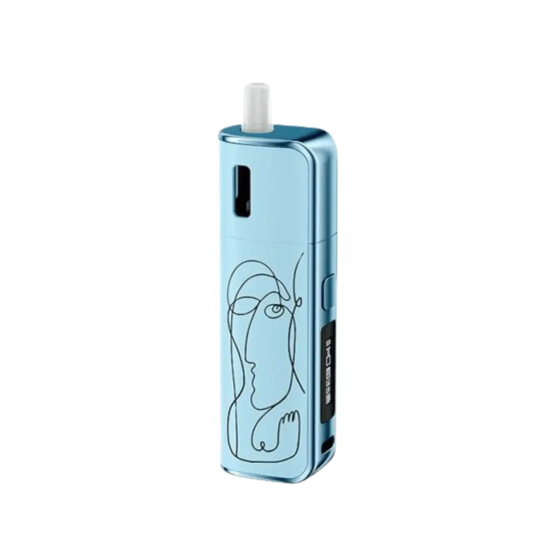 Geekvape Soul Pod Vape Kit in Lake Blue with artistic line design on the body.