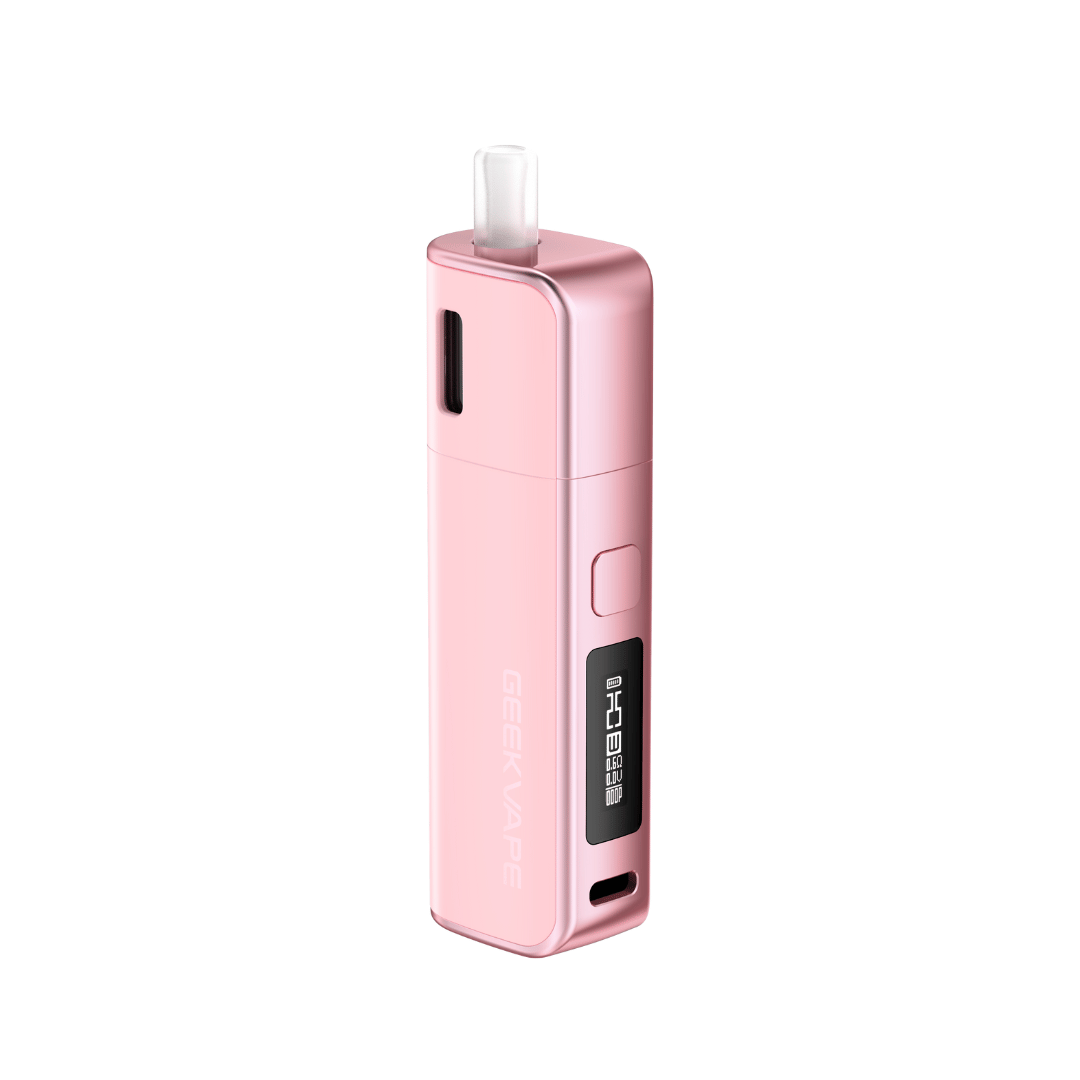 Pink Geekvape Soul Pod vape kit with digital display and sleek design.