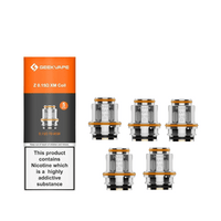 GeekVape Z Series replacement coils, 0.15Ω, shown with packaging.