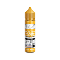 Glas Basix Mango Tango 50ml shortfill vape juice bottle with yellow cap and fruit flavour label.