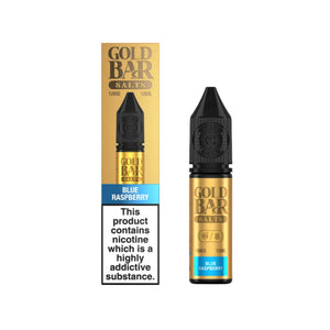 Gold Bar Blue Raspberry 10ml Nic Salt E-liquid - Perfect for Refillable Vape Kits