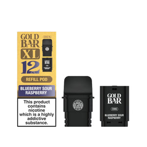 Gold Bar XL Blueberry Sour Raspberry Refill Pods for the Gold Bar XL Pod Vape Kit