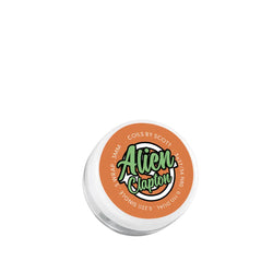 Three tins of handmade vape coils by Scott: Fralien Clapton, Alien Clapton, Custom Coils.