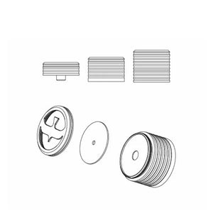 Illustration of Harrier Battery Cap Kit Components Designed for Harrier DNA60c SBS Mod By Early Bird.