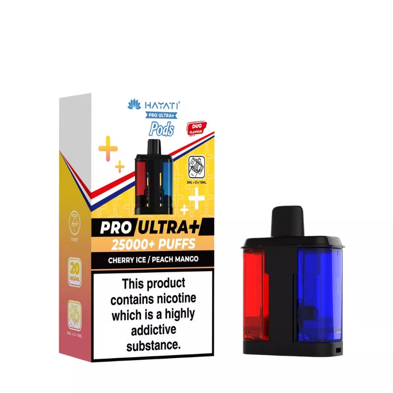 hayati pro ultra 2 flavours Hayati Pro Ultra Cherry Ice / Peach Mango Pods
