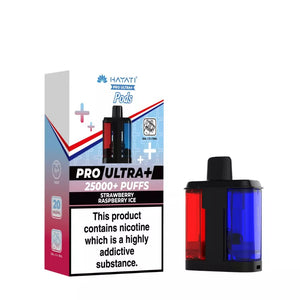 Hayati Pro Ultra Plus Refill Pods In Strawberry Raspberry Ice Flavour for up to 25,000 Puffs.