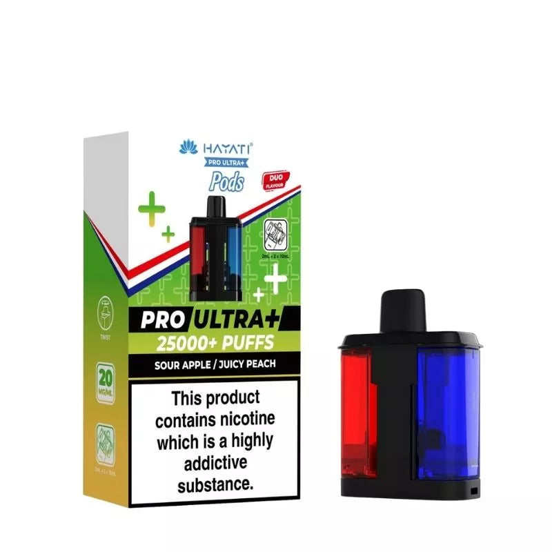 Hayati Pro Ultra Sour Apple / Juicy Peach Pods