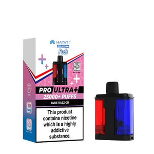 Hayati Pro Ultra Plus Refill in Blue Razz GB flavour for the Hayati Pro Ultra Plus with 25000+ puffs and 20mg nicotine strength