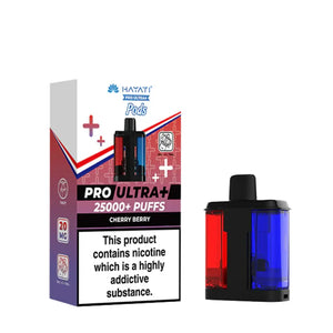 Hayati Pro Ultra Plus Refill in Cherry Berry flavour for the Hayati Pro Ultra Plus with 25000+ puffs and 20mg nicotine strength