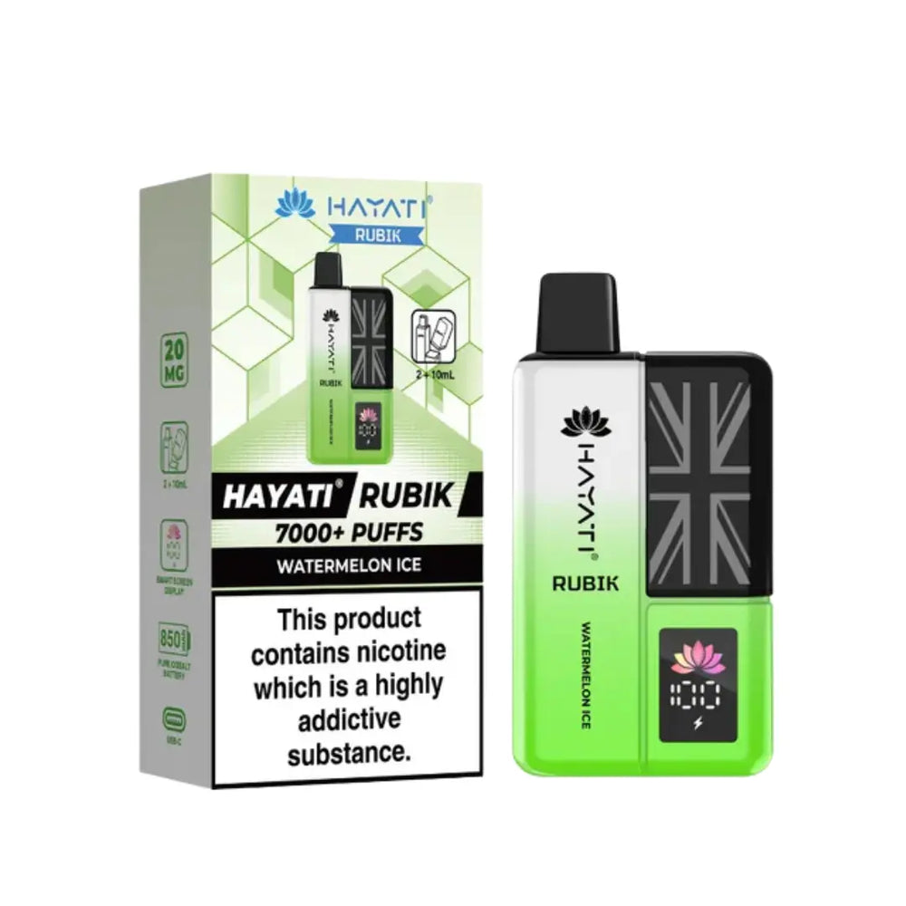 Hayati Rubik 7000 Puff Vape Kit Watermelon Ice Flavour 