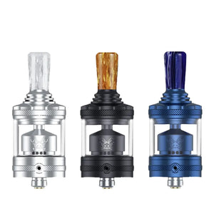 Hellvape Dead Rabbit MTL RTA in Stainless Steel, Matte Black, and Blue Colour
