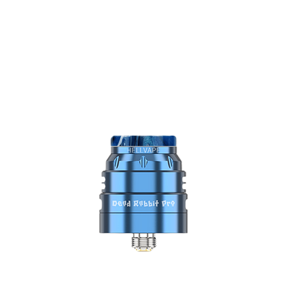 Hellvape Dead Rabbit Pro RDA in metallic blue, displayed on a white background.