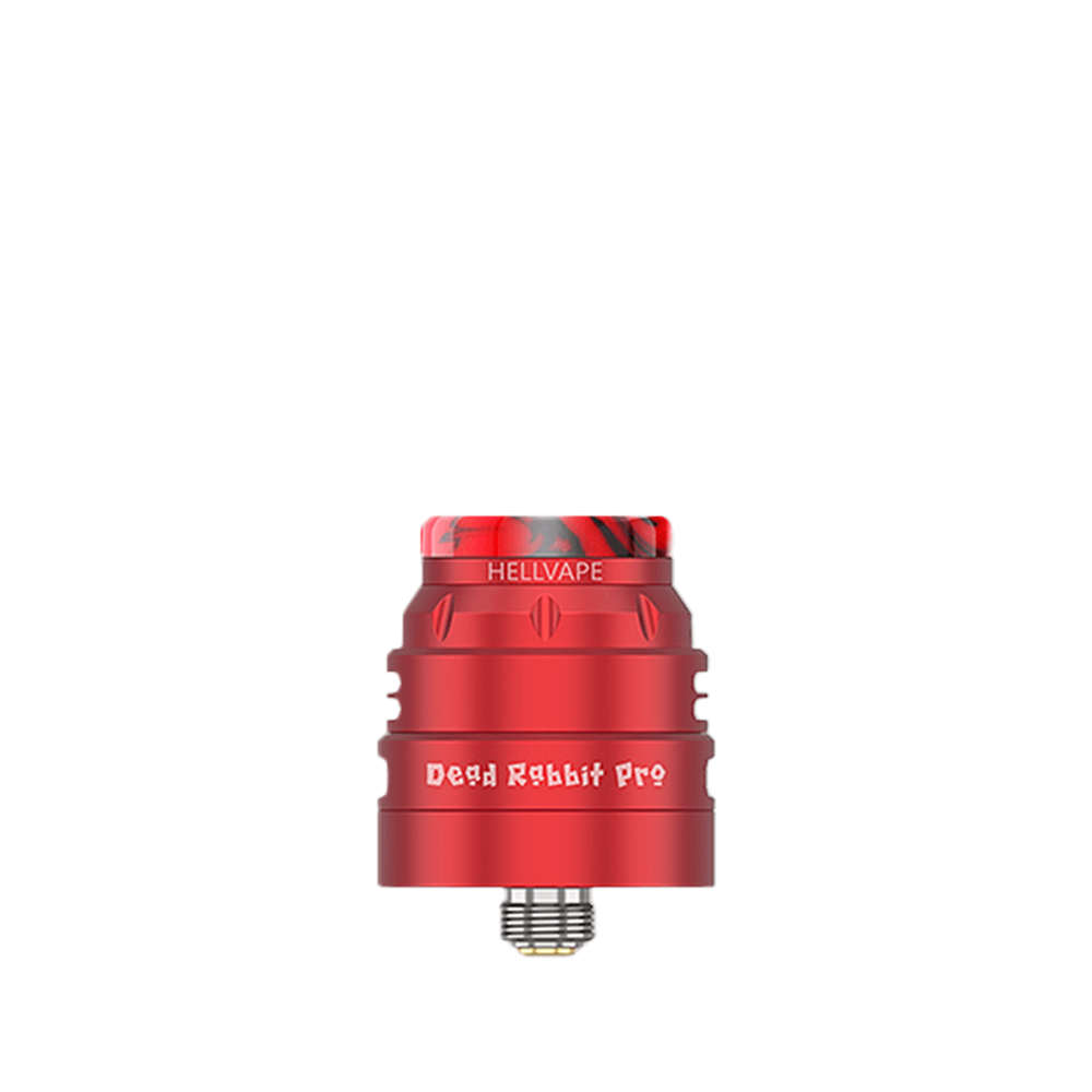 Red Hellvape Dead Rabbit Pro RDA against a white background.