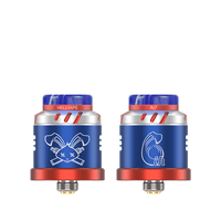 Hellvape Dead Rabbit Solo RDA, 6th Anniversary Edition, blue and red, front and back view.