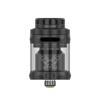 Hellvape Dead Rabbit Solo RTA in black, showing its sleek design and logo.