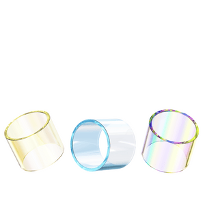 Hellvape Dead Rabbit V3 RTA Colourful Glass Tube for the Hellvape Dead Rabbit 3 RTA in rainbow, faint yellow, and blue.