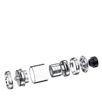 Exploded view of Hellvape Fat Rabbit 2 RTA components in silver.