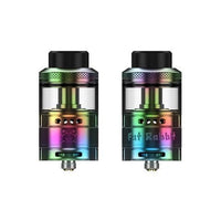 Hellvape Fat Rabbit RTA in rainbow finish, featuring dual airflow and sleek design.