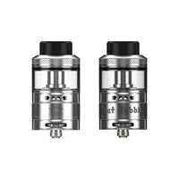 Hellvape Fat Rabbit RTA, 28mm stainless steel vape tank with dual airflow design.