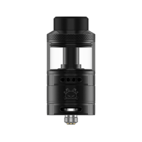 Hellvape Fat Rabbit Solo RTA in black with a transparent tank section.