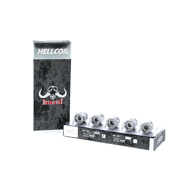 Five Hellvape Hellbeast coils with packaging on a white background.