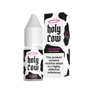 Holy Cow Strawberry Milkshake Flavour 10ml Nic Salt E-liquid perfect for Refillable Vape Kits