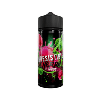 Vape juice bottle of Irresistible Cherry & Grape, 100ml shortfill, with vibrant fruit graphics.