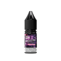 Tom Yom Yom Irresistible Grape Blackcurrant 10ml vape bottle with a black cap.