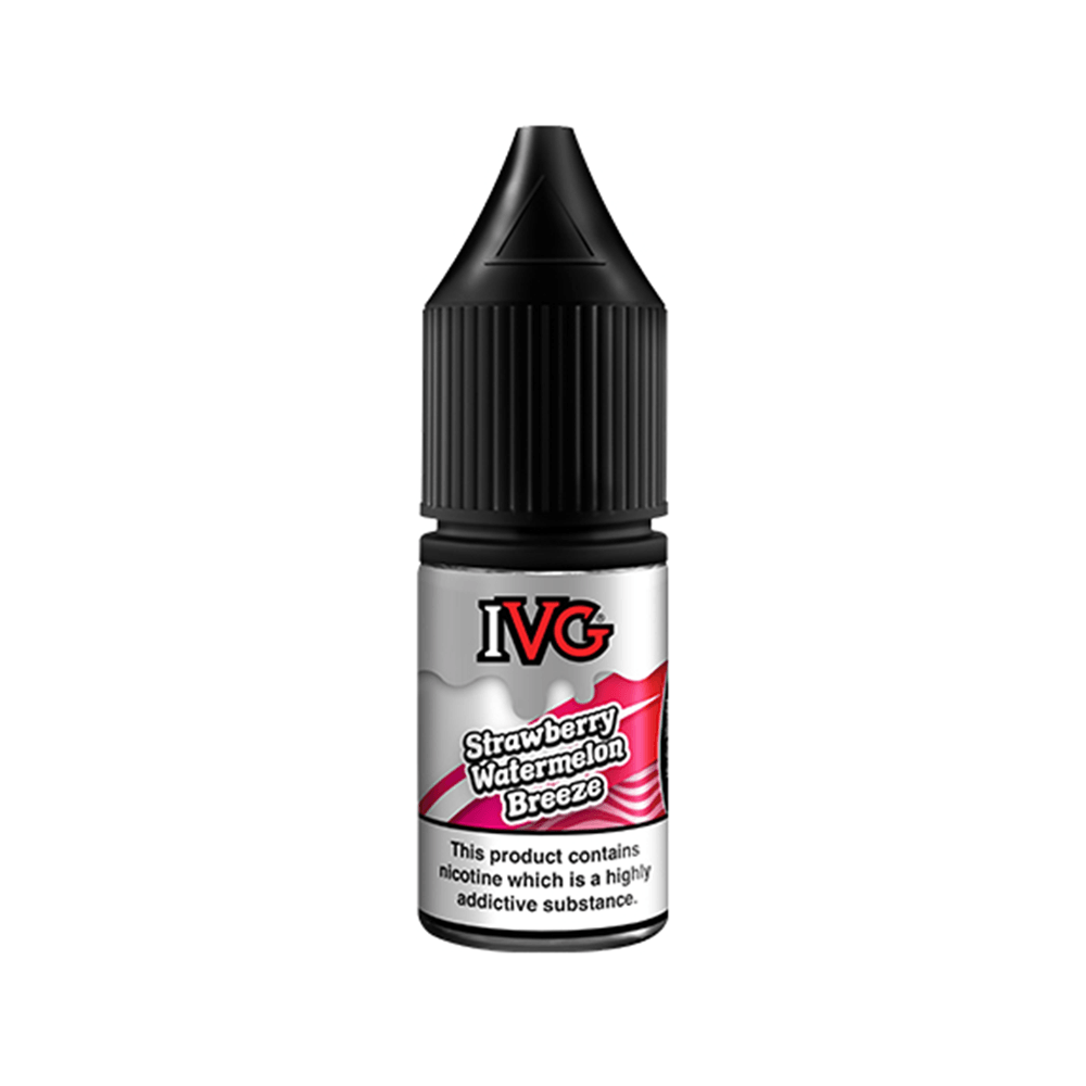 IVG e-liquid bottle with Strawberry Watermelon Breeze flavour.