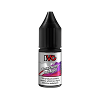 IVG Black Cherry and Apple 10ml vape juice bottle with warning label.