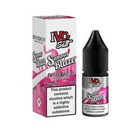 IVG Salt Summer Blaze vape juice, 10ml bottle and box, pink design with nicotine warning.